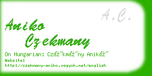 aniko czekmany business card